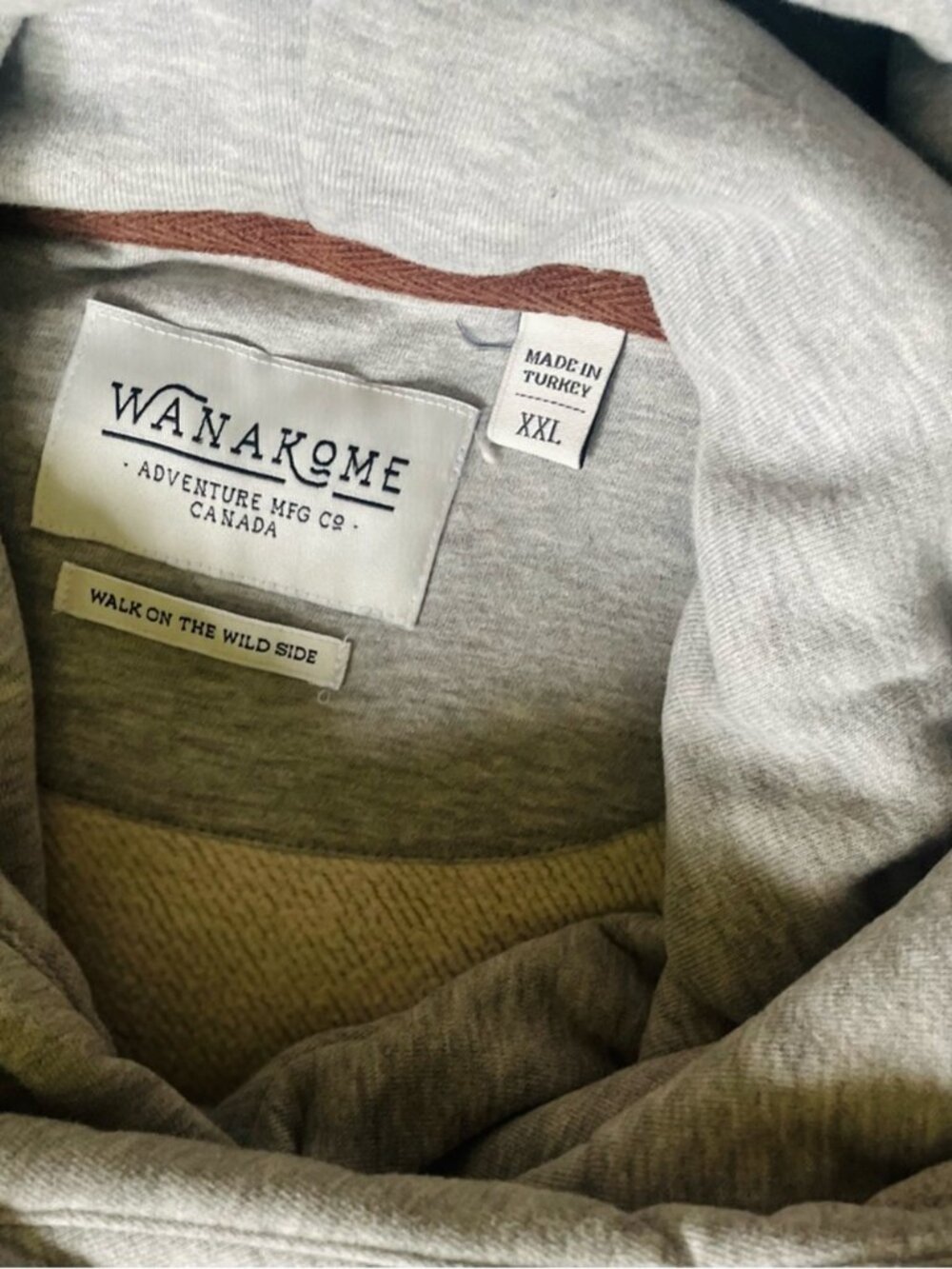 WANAKOME | XXL | Artemis Heather Grey Hoodie Rope Drawstring Cowl Neck Sweater - Picture 10 of 16